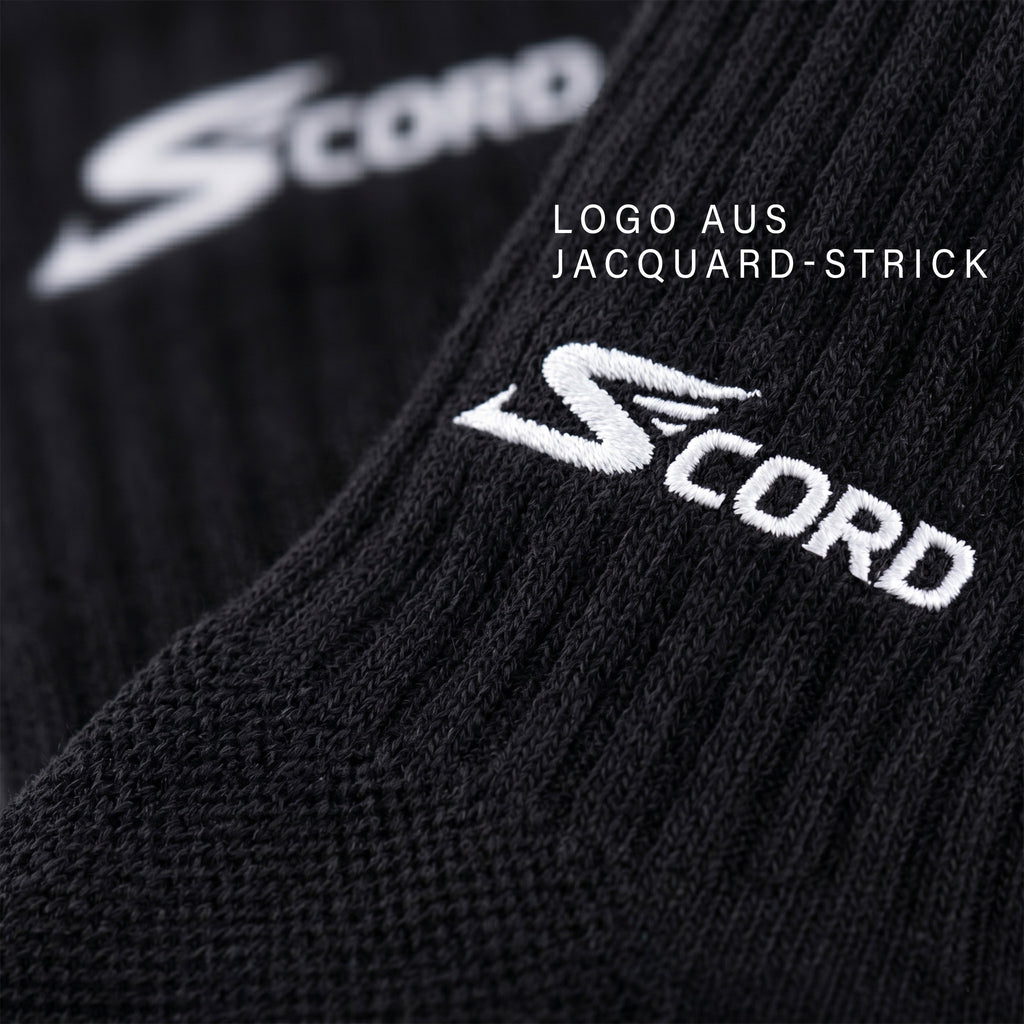 SCORD Sportsocken Herren & Damen – Weiße & Schwarze Baumwollsocken 3 Paar