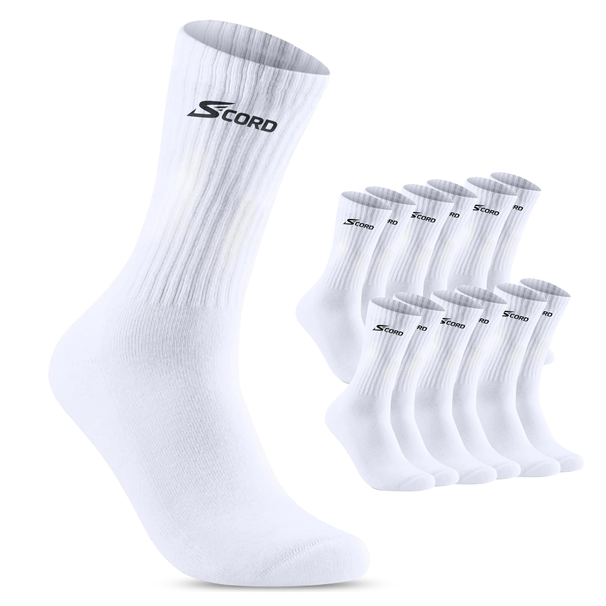 Premium Sportsocken Herren & Damen – Atmungsaktive Baumwollsocken Weiß – 3 Paar